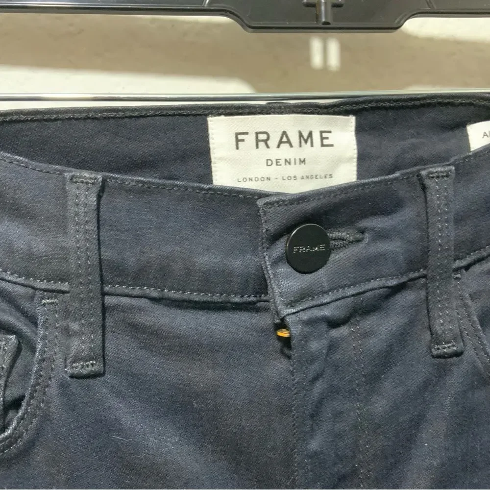 Frame Ali High Rise Cigarette Raw Edge Jean in Lupin, Size 26